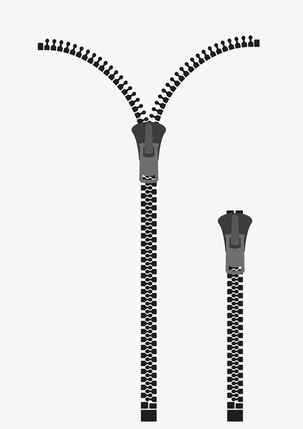 two black different zippers - Vector, Image