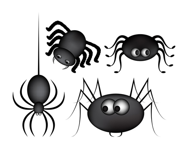 Spider halloween icon, symbol gradient mesh set. Vector illustration on white background - Vektor, obrázek