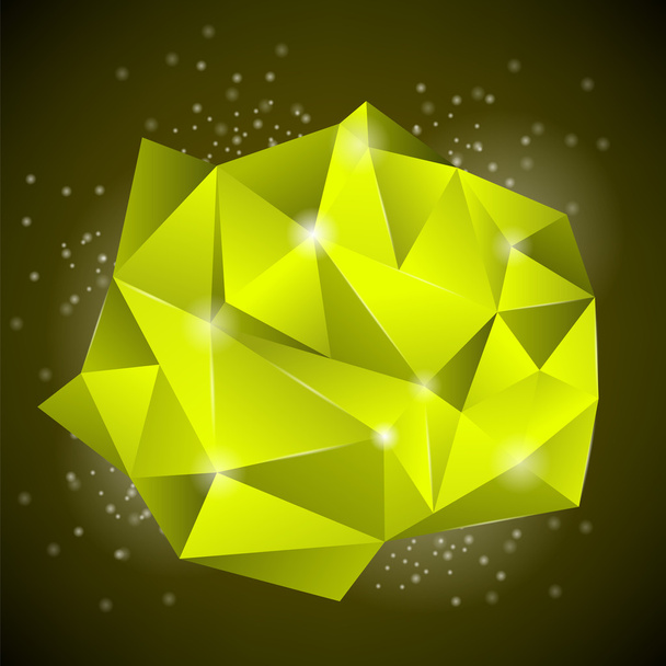 Abstract Polygonal Yellow Banner - Vetor, Imagem