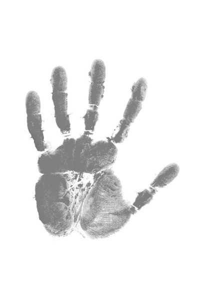 Hand print on the white - Foto, Bild
