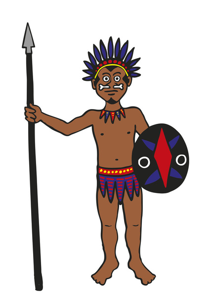 Tribal Warrior - Vector, afbeelding