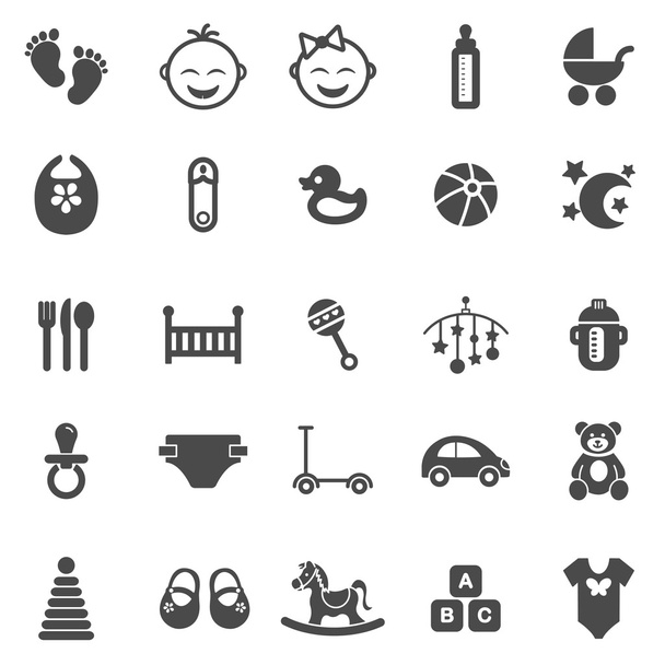 Baby black icons - Vector, Image