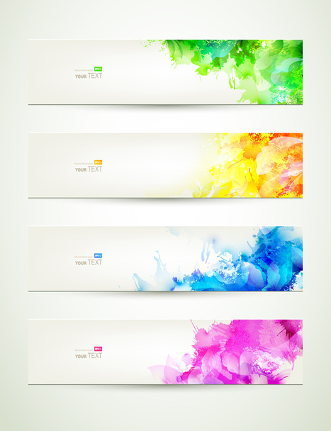 set of abstract colorful banners - Vettoriali, immagini