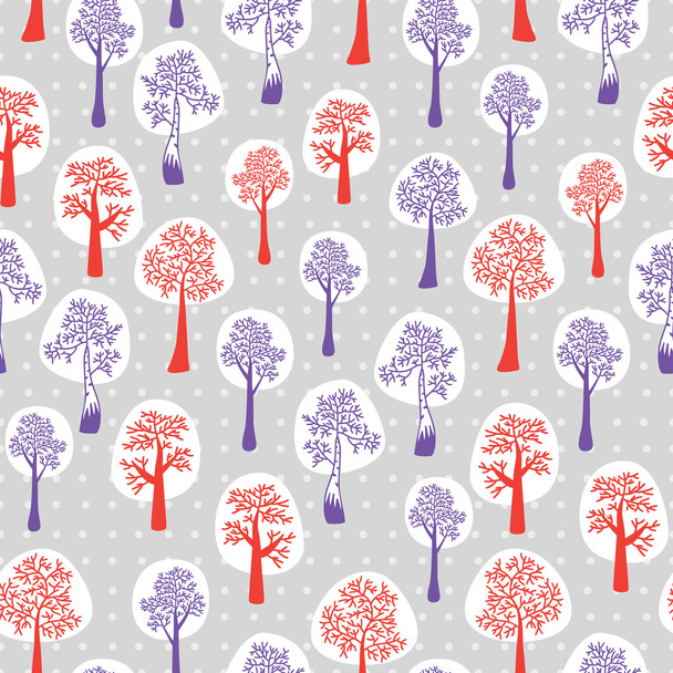 Seamless winter forest background - Vector, afbeelding