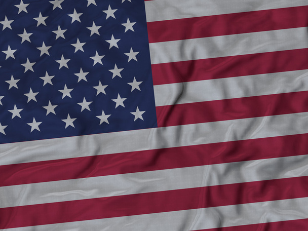 Nahaufnahme der gerafften Flagge der Vereinigten Staaten von Amerika - Foto, Bild