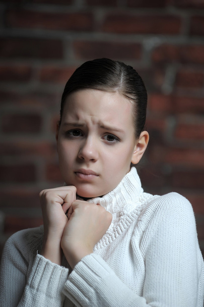 Portrait of sad young girl - Фото, зображення