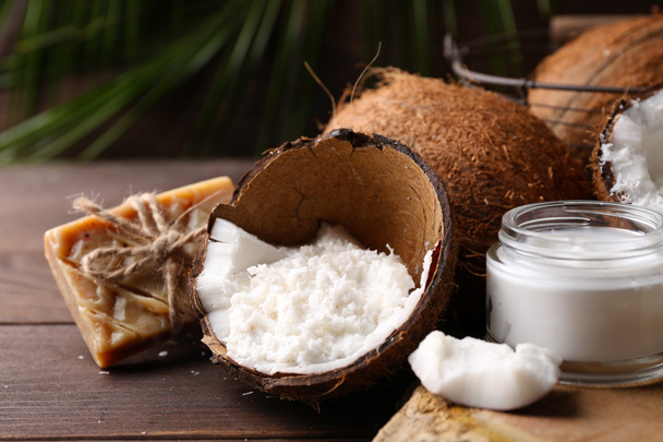 Spa coconut products - Fotoğraf, Görsel