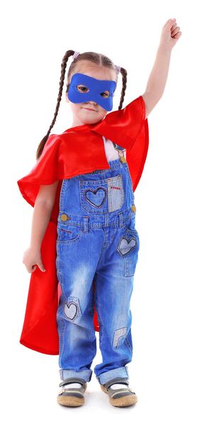 Petite fille mignonne habillée en super-héros
 - Photo, image