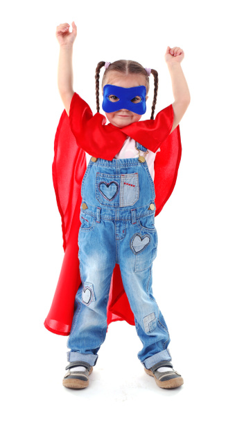 Petite fille mignonne habillée en super-héros
 - Photo, image