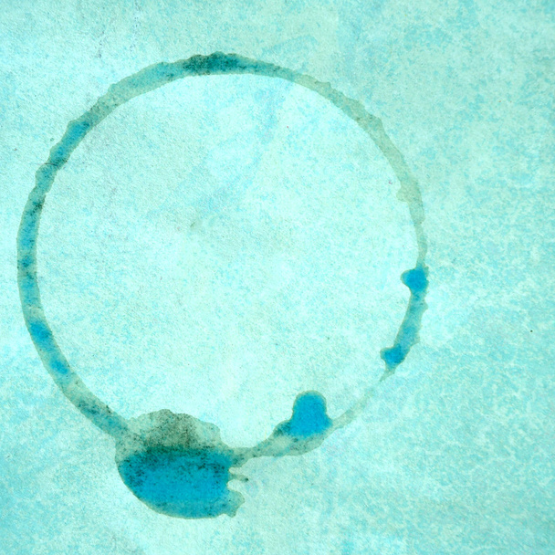 Daire mavi zemin üzerine suluboya lekeleri - Fotoğraf, Görsel