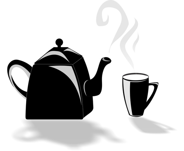 xícara de chá com chá quente
 - Vetor, Imagem