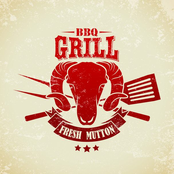 Vintage BBQ Grill Party - Vector, Image