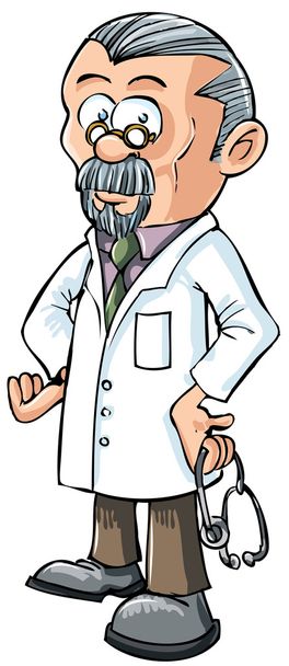 Cartoon-Arzt im weißen Kittel. - Vektor, Bild