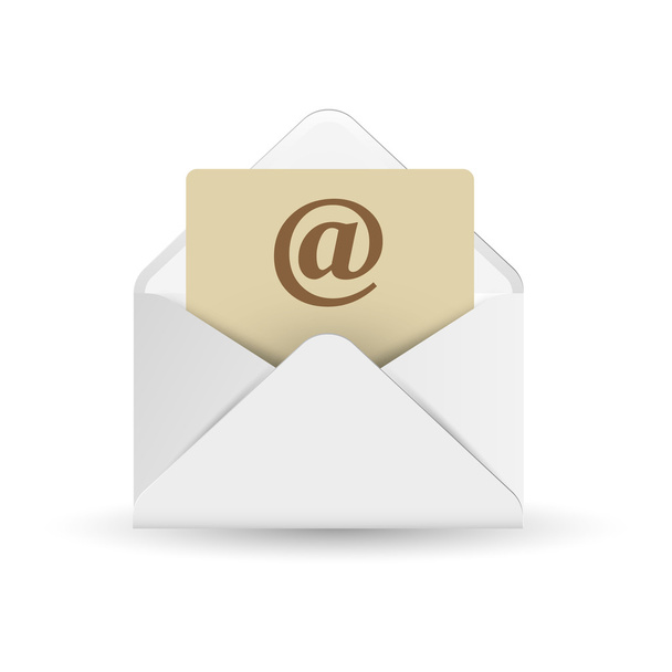 Иконка электронной почты. на белом
 - Вектор,изображение