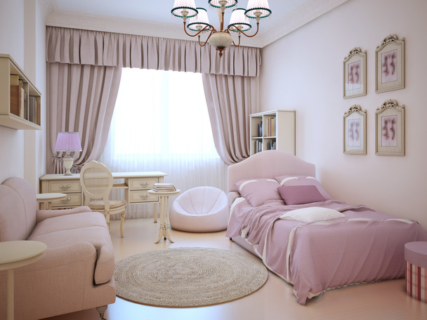 Miejski Apartament - Pokój ładny różowy dziewczyna - Zdjęcie, obraz