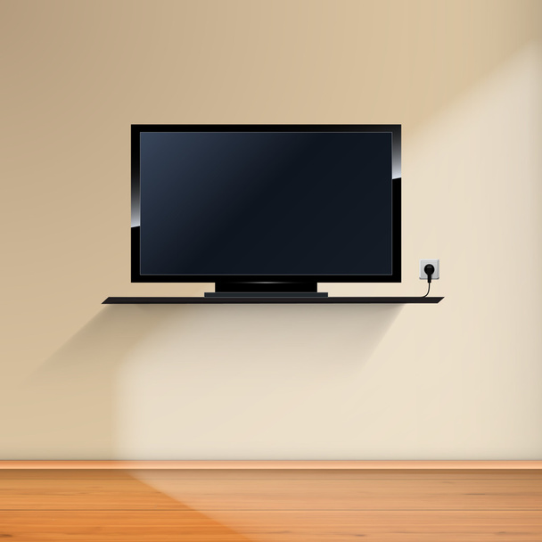 Minimální prostor s televizí - realistické - Vektor, obrázek