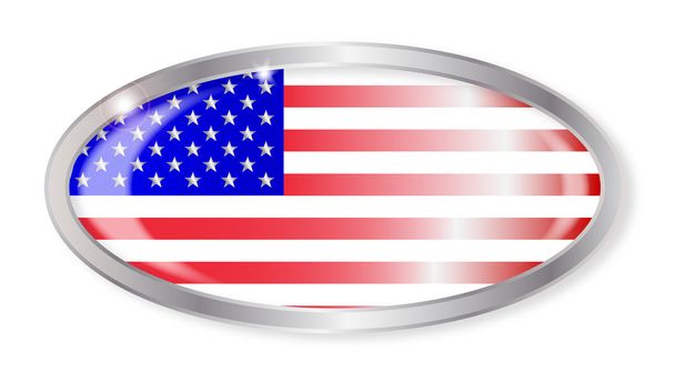 United States Flag Oval Button - Vector, Image