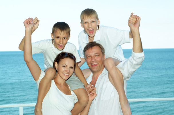 Šťastná rodina na lodi - Fotografie, Obrázek