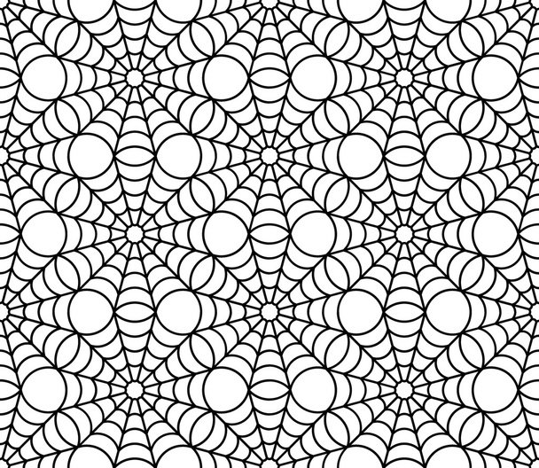 Vector modern seamless geometry pattern spider web halloween, black and white abstract geometric background, trendy print, monochrome retro texture, hipster fashion design - Wektor, obraz