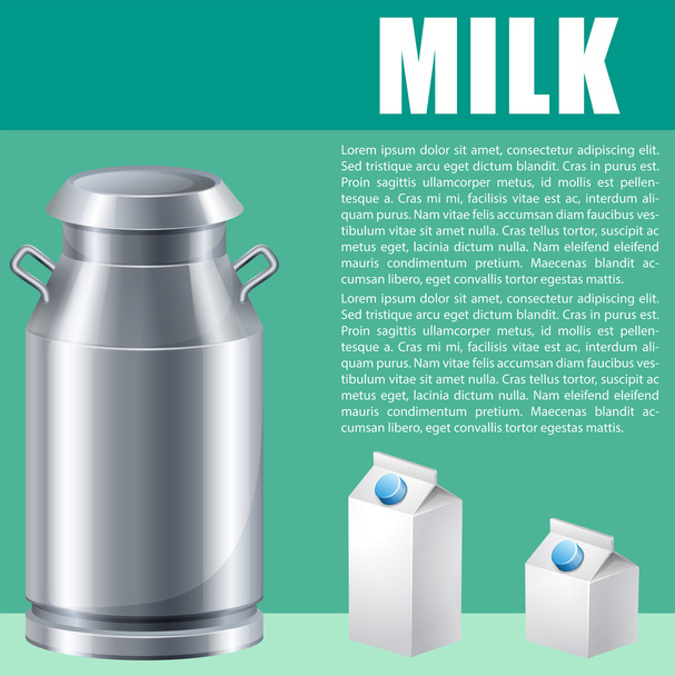 Lebensmittelthema mit frischer Milch - Vektor, Bild