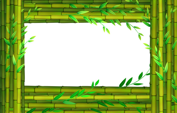 Конструкция границы с бамбуковыми палочками
 - Вектор,изображение