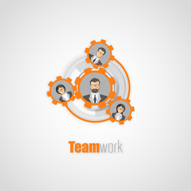 チームワークの概念設計 - ベクター画像