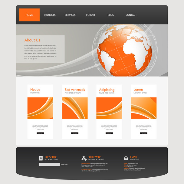 Website Template Design - Vector, imagen