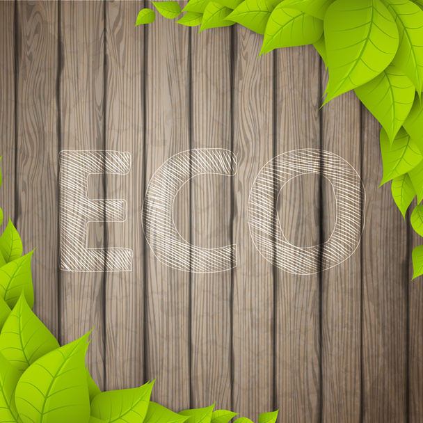Эко фон с листьями
 - Вектор,изображение