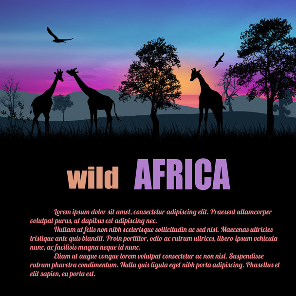 Wild Africa poster - Vector, Image
