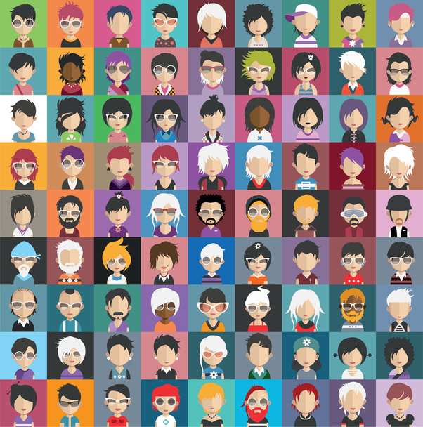 Conjunto de ícones avatar pessoas
 - Vetor, Imagem