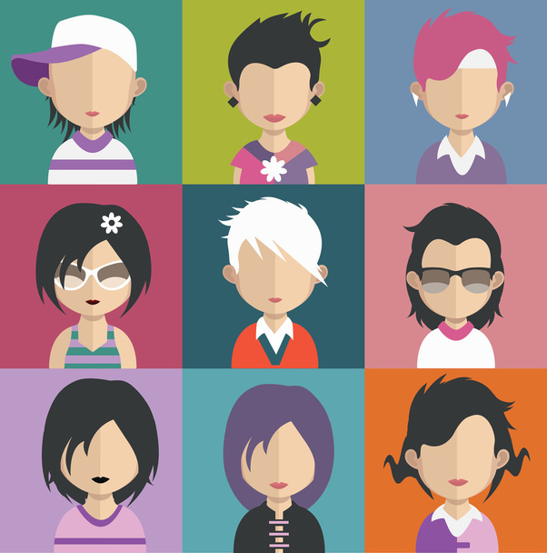 Set di icone avatar femminili
 - Vettoriali, immagini