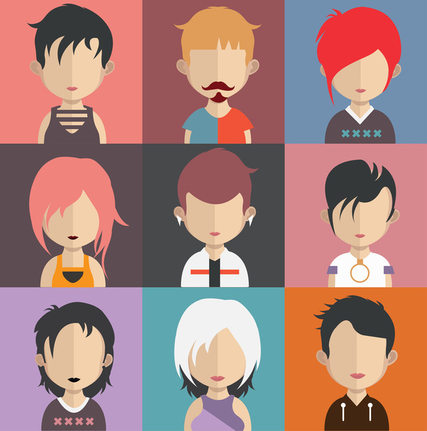 Σύνολο των avatar εικόνες ανθρώπων - Διάνυσμα, εικόνα