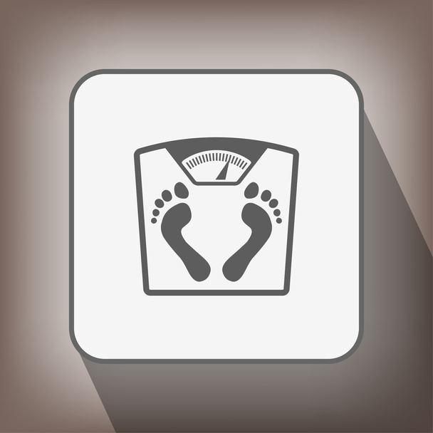 bathroom scale with footprints icon - ベクター画像