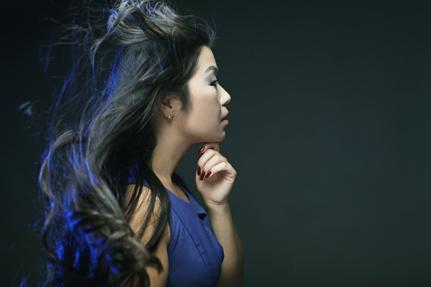 woman with wind in the hair - Zdjęcie, obraz