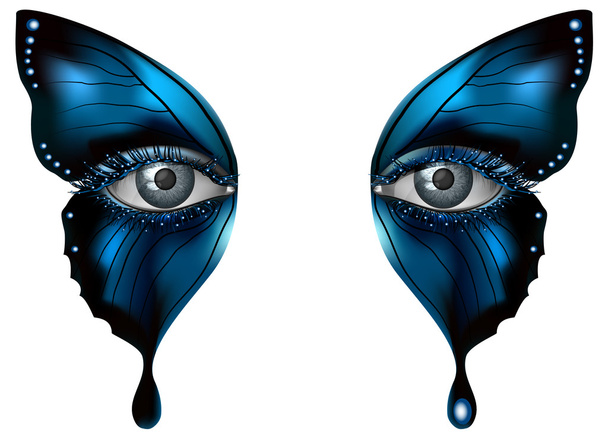 Фотореалістичний макіяж очей художній метелик крупним планом
 - Вектор, зображення