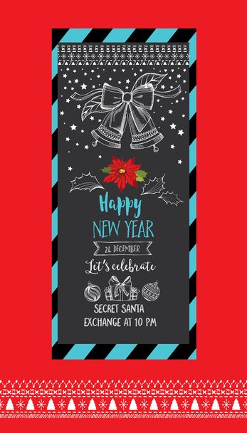 Christmas party invitation. Holiday card. - Vector, Image