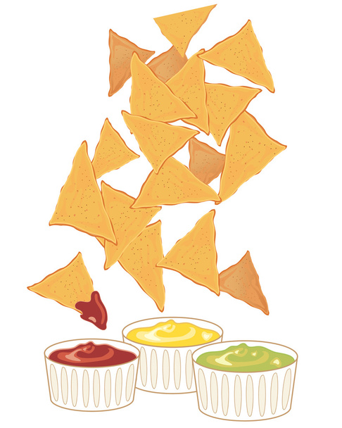 nachos dips ile - Vektör, Görsel