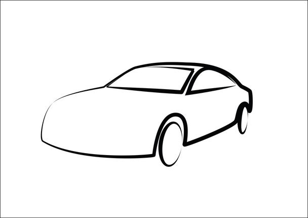 Modern araba siluet - otomobil illüstrasyon - Vektör, Görsel