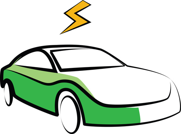 moderna silhouette auto elettrica. illustrazione del vettore dell'automobile elettrica
 - Vettoriali, immagini