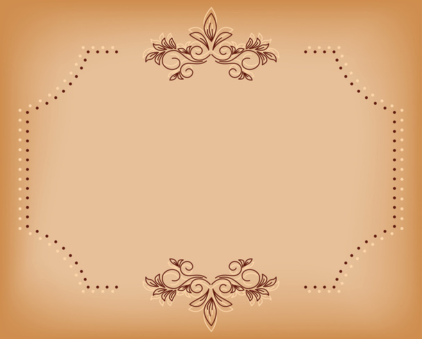 Tarjeta vieja beige con tracería marrón - vector
 - Vector, Imagen
