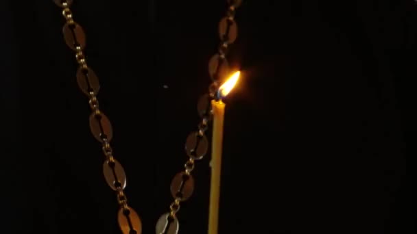 Candle in the hands of a monk - Footage, Video