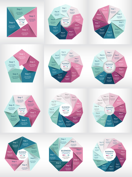 Collection of infographic templates for business - Vettoriali, immagini