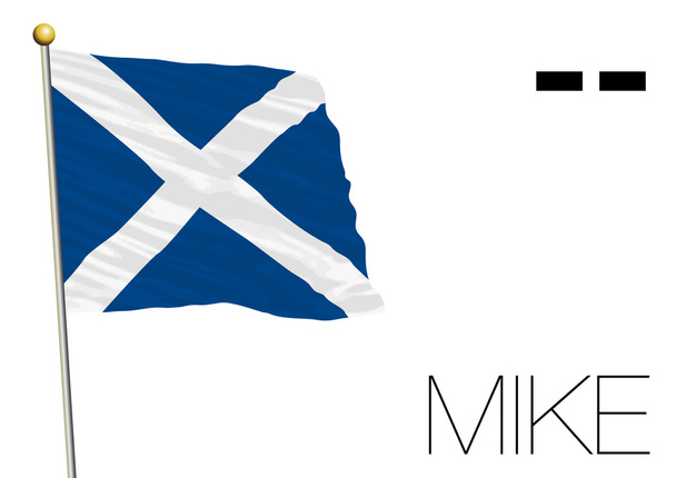 Mike zászló, nemzetközi tengeri jel - Vektor, kép