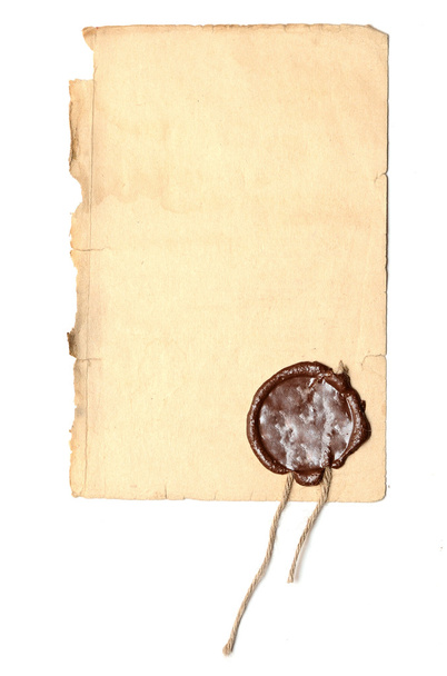 vanha paperi, jossa on vaha sinetti
 - Valokuva, kuva