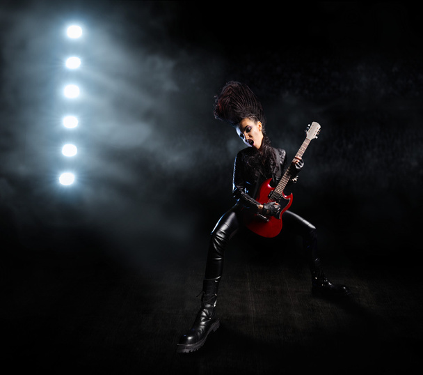 Rock musician with guitar - Photo, Image