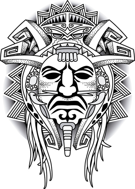 Guerreiro Máscara Tribal Vetor ilustração - Vetor, Imagem