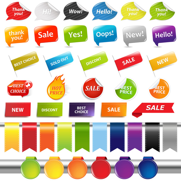 Set Of Colorful Sale Stickers And Labels - Vetor, Imagem