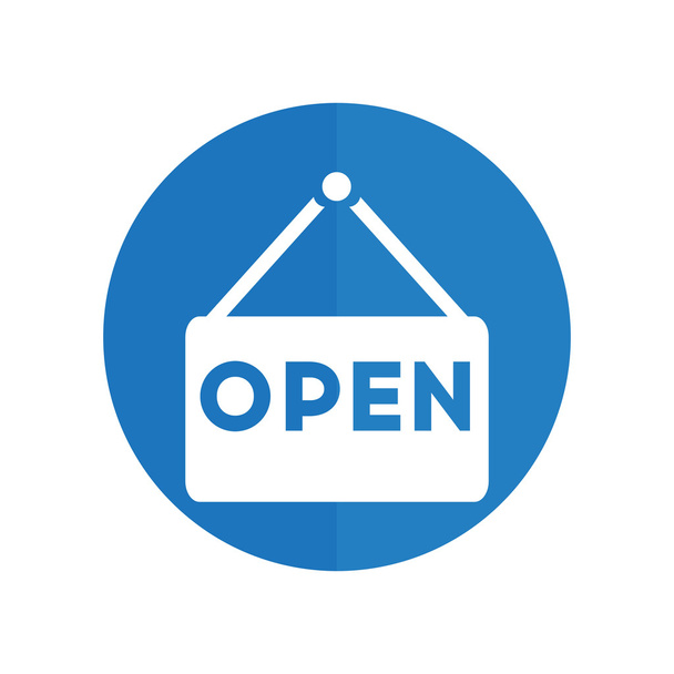 Open Icon. Open Sign. blue icon - Vector, Image