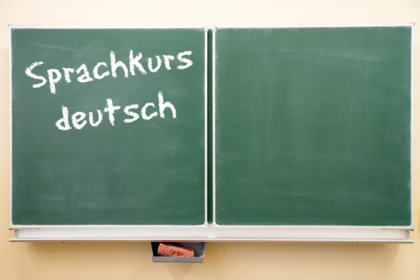 Chalkboard with the german words Language Course - Photo, Image