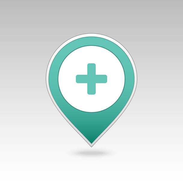 Plus, Hospital ,Pharmacy, Clinic pin map icon. - Vector, Image